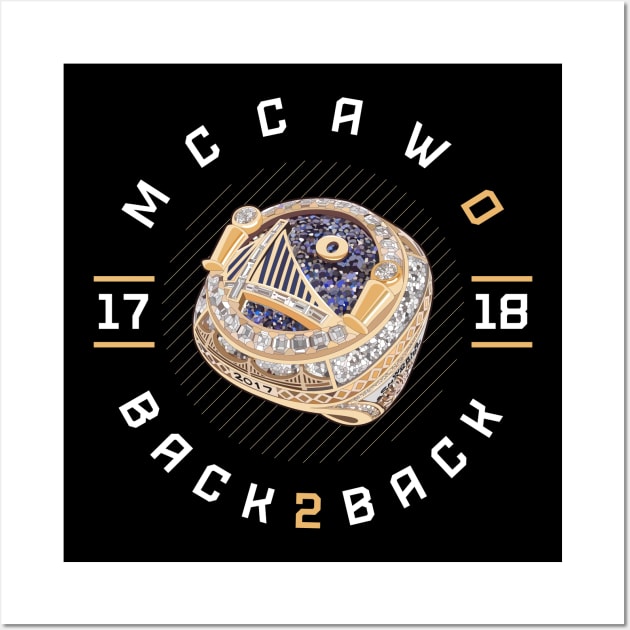 Patrick McCaw 0 Back 2 Back Championship Ring 2017-18 Wall Art by teeleoshirts